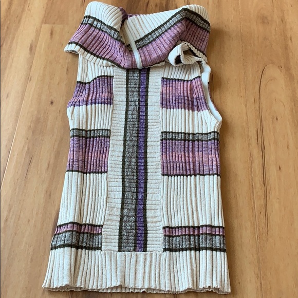 Cowl Neck Sweater Vest Tank L - Picture 2 of 6